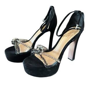 Schultz Jayda Leather Ankle Strap Platform Heels Sandal Jeweled NEW Size 8.5